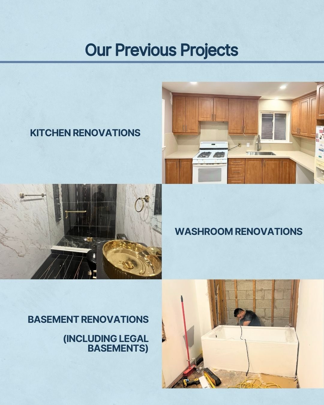 Kitchen renovation, washroom renovation, and legal basement development by Dave Homes